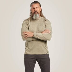 Ariat Rebar Revolt Hooded Sun Shirt Size 2XL in Tan Brown Baselayer